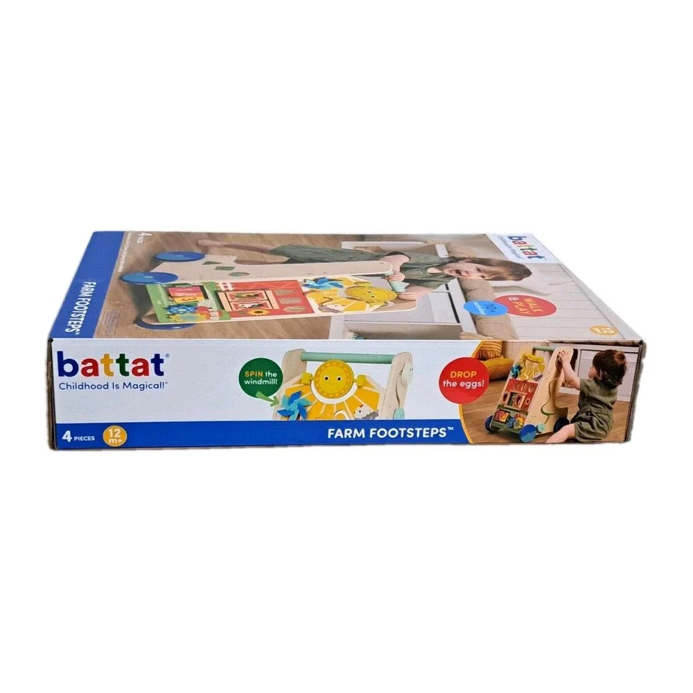 Battat Wooden Walk & Play Activity Walker For Toddlers New In Original Box